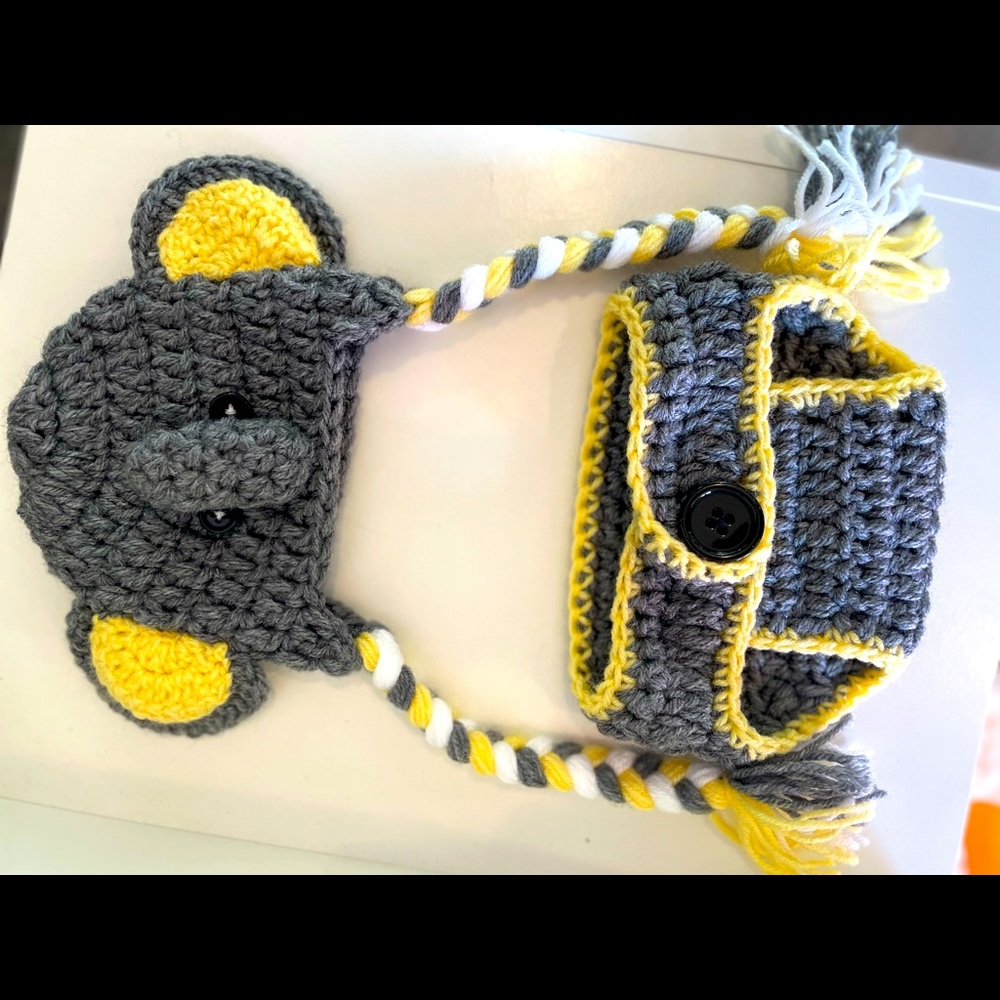 newborn elephant outfit photo prop